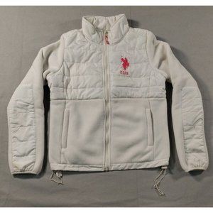 U.S. Polo Assn Womens White With Pink Logo Size Large